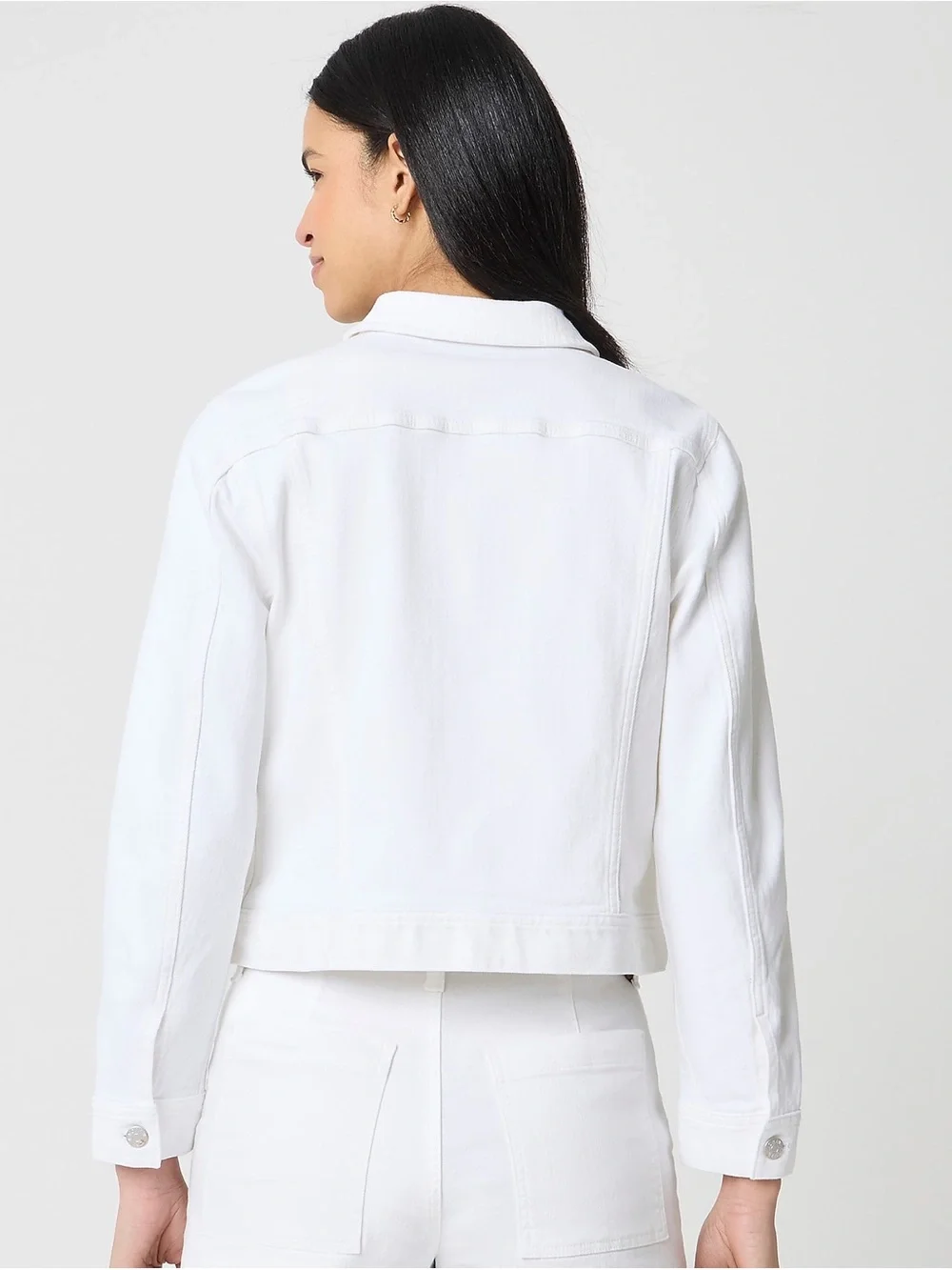 J.Crew White Denim Jacket Women’s XL Like New Classic Button Front